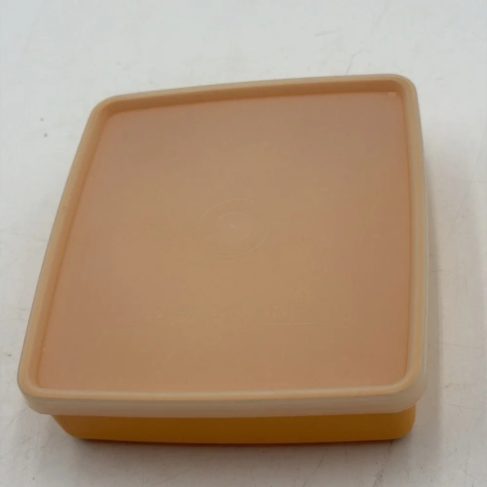 Vintage Tupperware 670 Sandwich Keeper Storage Container ORANGE W/Lid
